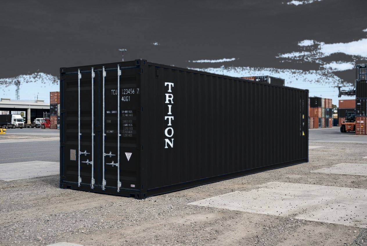 40ft New Container - Custom Black